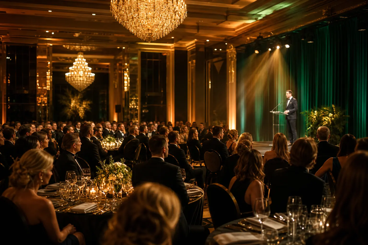 Elegancka gala firmowa podczas części oficjalnej w Warszawie